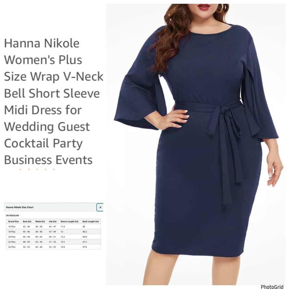 Hannah Nikole 24W plus size blue dress NWT